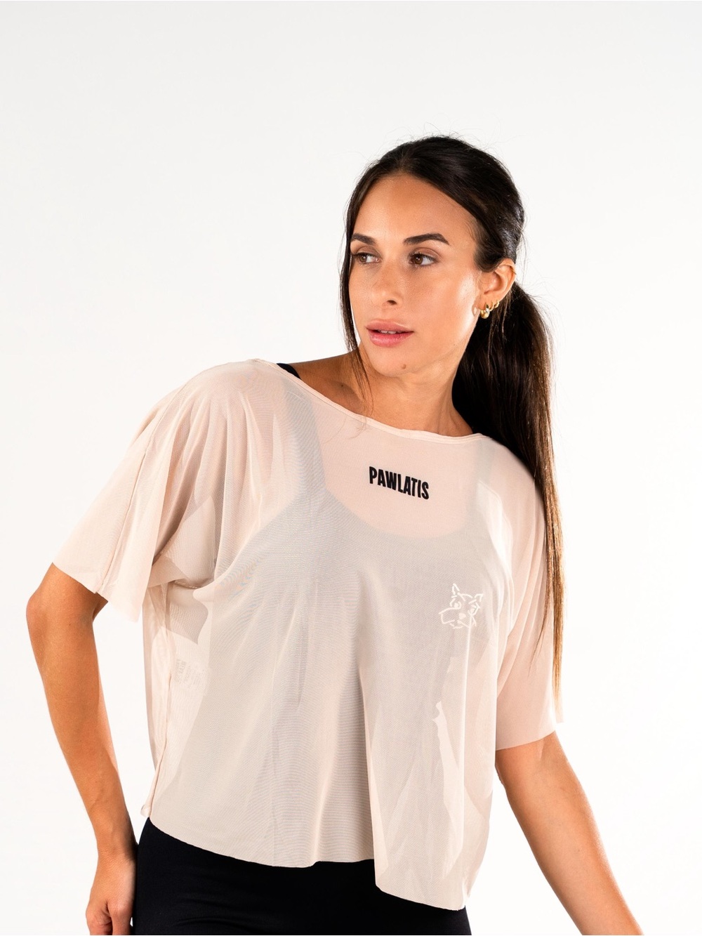 Women's Lightweight Boxy Tee in Light Beige